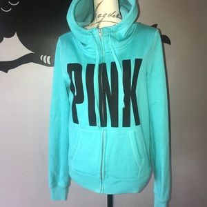 PINK Victoria’s Secret Teal blue zip up jacket